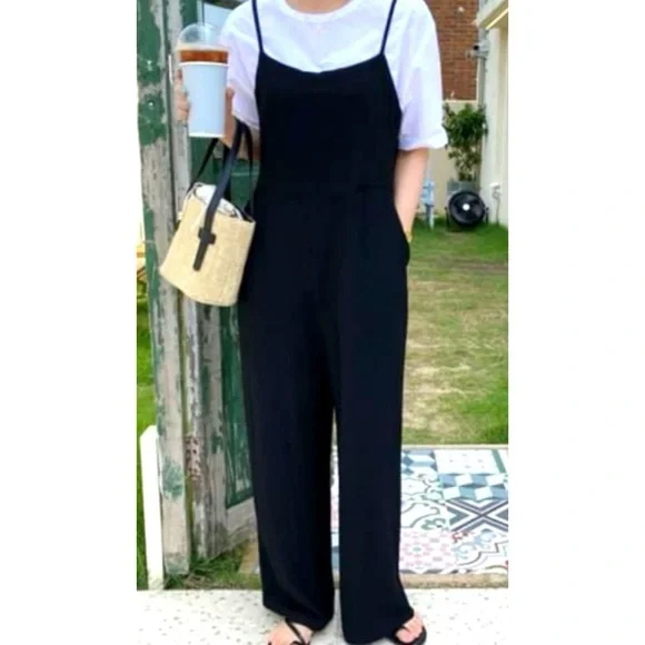 (NWT) YESNO • Chic Black Sleeveless Square-Neck Wide Leg Jumpsuit, 4XL - Picture 4 of 16